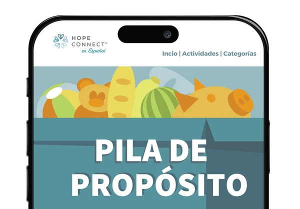 HopeConnect™ en Español en un teléfono